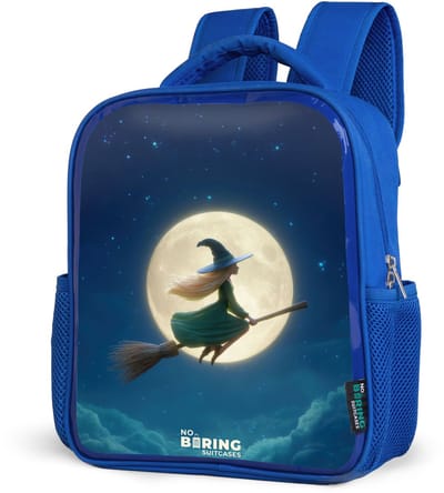 NoBoringSuitcases.com® - Rugzak blauw - Schooltas jongens - Heks in Maanlichtvlucht - Kinder rugtas jongen - Boekentas kind - Kinderrugzak voor school - Schoolrugzak
