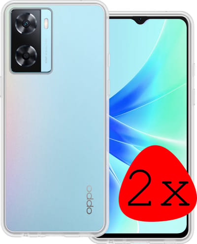 Hoesje 2 Stuks - Geschikt voor OPPO A57s - Sterk & Shockproof - Case Siliconen - Back Cover - Telefoon Hoes - Transparant