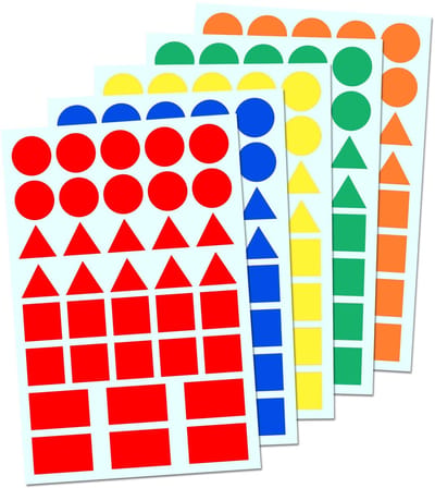Allecto - Gekleurde Vormstickers - Zelfklevende Etiketten - 900 Stuks - 20 mm - Gebruiksvriendelijk - 5 Kleuren - Ideaal voor Organisatie - Pracht