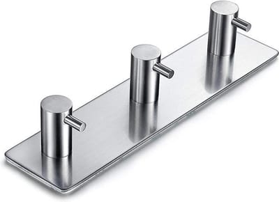 Handdoekhaakjes - Handdoekhaak - Ophanghaken - RVS - Zelfklevend - Vierkante - 1 Stuk - Voor 3 Handdoeken of Theedoeken
