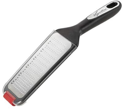Smart rasp met antislip standaard van kunststof en staal, zwart en rood