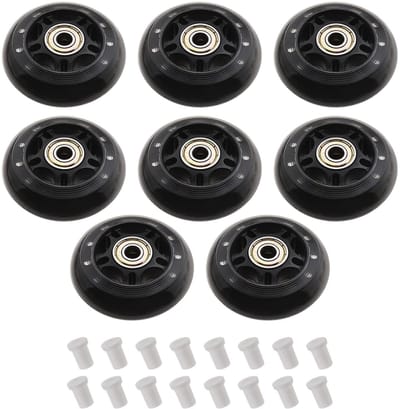 Dailygoods - Schaatswielen 70 mm - Voor binnen en buiten - Ideaal voor jongens en meisjes - Vervangende PU wielen - Inclusief afstandhouders - Recreat...