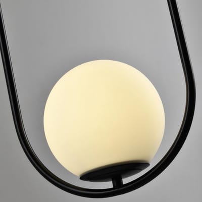 QUVIO Hanglamp modern - Lampen - Plafondlamp - Leeslamp - Verlichting - Verlichting plafondlampen - Keukenverlichting - Lamp - E27 Fitting - Met 1 lichtpunt - Voor binnen - Metaal - Glas - 15 x 25 x 51 cm - Zwart