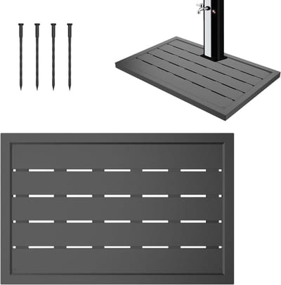 WPC Vloerelement - Bodemplaat Tuindouche - Veilig Douchen - Antislip Houtlook - 100 x 56 x 4 cm - Antraciet
