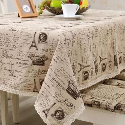 Britse Stijl Torenkroon Bedrukt Katoen Linnen Tafelkleed Met Kantzoom Huis Koffie Hangend Thee Tafelkleed Maaltijdkleed 60cm X 60cm gray