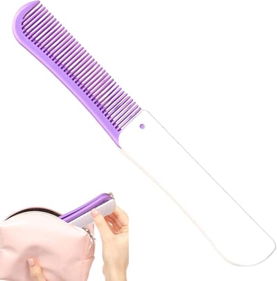 Vouwkam - Opvouwbare kam - Haar stylen - Dubbele tanden - Compact formaat - Zwart