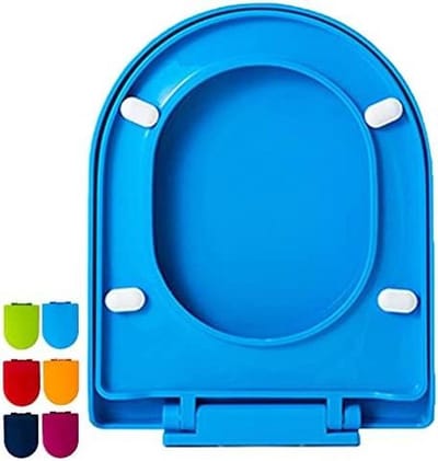 Toiletzitting Kunststof - Toiletdeksel Zacht - Badkamer Hygiëne - Snel Ontgrendelbaar - Standaard Maat - Hemelsblauw