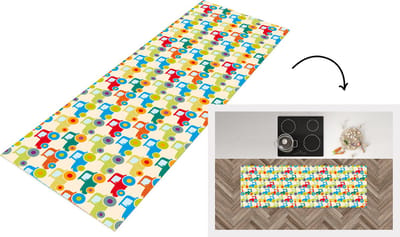 Keukenloper - Loper keuken - Patronen - Trekker - Kleuren - 150x50 cm - Keukenloper vinyl