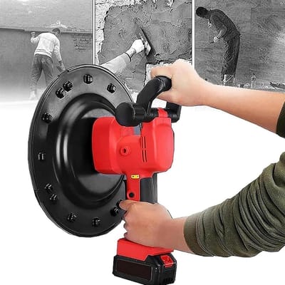 Beton Polijstmachine - Muur Slijper - Wandafwerking - Draadloos Lithium - 38 cm Diameter - Grijs