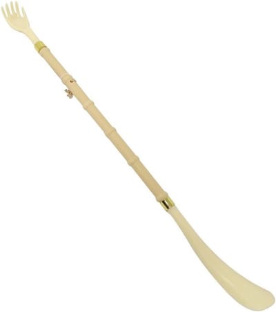 Concorde Schoenlepel/rugkrabber 2-in-1 model - creme wit - kunststof - 50 cm