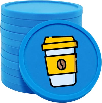 CombiCraft Koffie-To-Go consumptiemunten Blauw - Ø29mm enkelzijdig bedrukt - 100 stuks