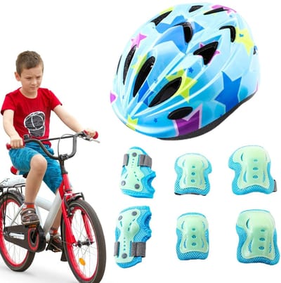 Kinder Beschermingsset - Knie- en Elleboog - Veilig Spelen - Ademend Ontwerp - Set van 6 - Blauw
