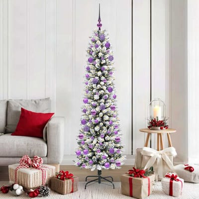vidaXL - Kunstkerstboom - Wit - 180 - cm - PVC - en - Metaal - en - Plastic