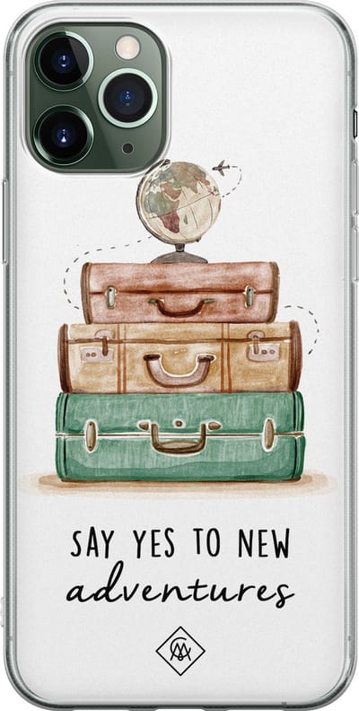 Casimoda® hoesje - Geschikt voor iPhone 11 Pro - Wanderlust - Siliconen/TPU telefoonhoesje - Backcover - Tekst - Multi