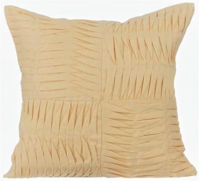 Set van 2 Gele Sierkussenslopen 45x45 cm Linnen Katoen Gestreept Randen