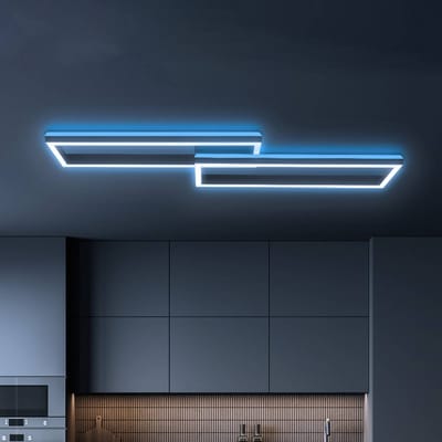 BRILONER - LED Plafondlamp - met afstandsbediening - met CCT en RGB - 45W - zwart
