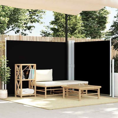 vidaXL - Windscherm - uittrekbaar - 140x600 - cm - zwart