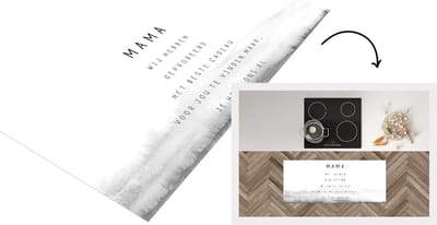 Keukenloper - Loper keuken - Spreuken - Quotes Mama Je Hebt Ons Al - Moederdag cadeau voor mama - zwart wit - 120x50 cm - Keukenloper vinyl
