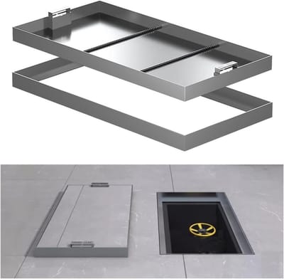 Putdeksel RVS - Inspectiedeksel Frame - Verbergen Toegang - Onzichtbaar Ontwerp - 50x30cm - Zilver