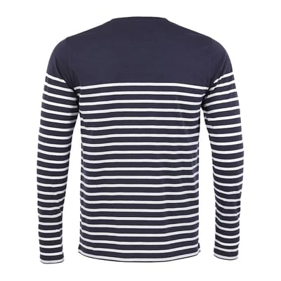 SOLS Heren Matelot Gestreept T-shirt Met Lange Mouwen (Franse marine / Wit)