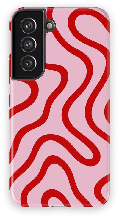 DripCase Curvy Lines Hoesje Samsung Galaxy S22 | Backcover met Mag | Design Tough Case Samsung Galaxy S22 Lolly Loop