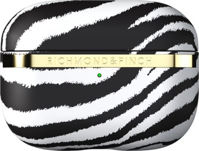 Richmond & Finch, Hoesje geschikt voor AirPods Pro - Samba Series Bestendig, Wit / Zwart