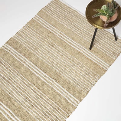 Homescapes jute vloerkleed Arlyn 90 x 150 cm - beige-wit gestreept vloerkleed