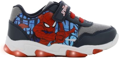 Spiderman - Schoenen voor jongens met lichtjes - Sneakers voor kinderen met klittenband - Lichtgevende kindersneaker - Maat 26 - Blauw