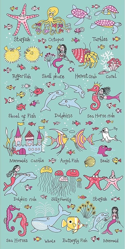 Zeemeermin / Zee Dieren / onder de zeespiegel / under the sea / Kinder Handdoek Strandlaken - Tyrrell Katz