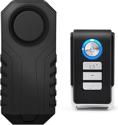 longziming -Fiets Alarm met Afstandsbediening – Anti-Diefstal Trillingsalarm 113dB – Beveiligingsalarm voor Fiets, E-Bike, Motor en Scooter – Instelbare Gevoeligheid & Volume