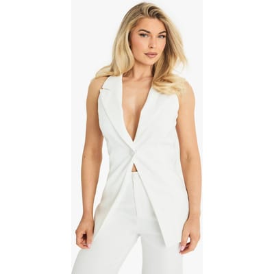 boohoo Dames Aangepast gelegenheid colletvest | Ivoor | Maat: 36