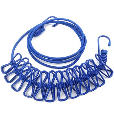 12 clips élastiques pour vêtements d'extérieur, cintres de voyage, coupe-vent, corde à linge d'extérieur, corde à linge