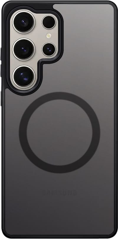Valenta Back Cover Frost Samsung S25 Ultra met MagSafe Zwart Smokey Transparant - Back cover met magneet geschikt voor Galaxy S25 Ultra