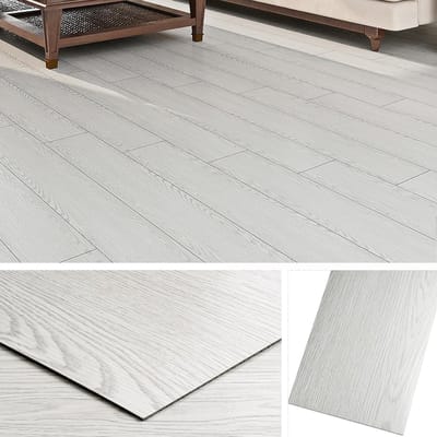 Dikke PVC Vloerbedekking Zelfklevend Wit Hout 90x15CM Vinyl Vloertegels Waterdicht voor Badkamer en Keuken, Ideaal voor Slaapkamer en Woonkamer - 18 Stuks