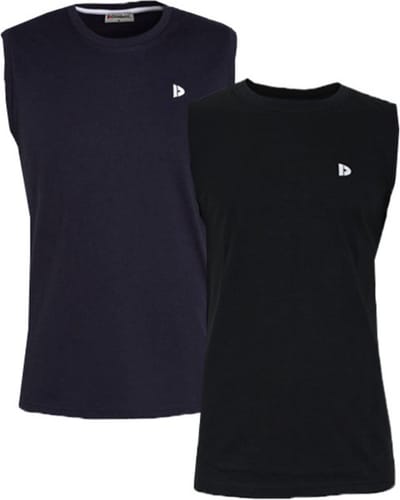 2-Pack Donnay - T-shirt zonder mouw (Stan) - Sportshirt - Heren - White/Black (997) - maat 4XL