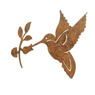 Tuindecoratie Kolibrie | metalen beeld | Kolibrie Tuinbeeld | Tuin Decoratie Voor Buiten | Tuin Wanddecoratie dierenbeeld | Tuin Decoratie Metaal | 17*20 cm tuinsteker