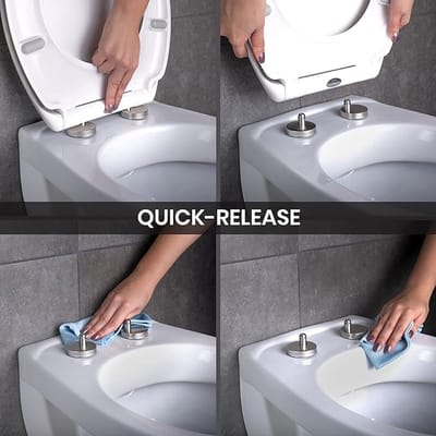 closing mechanism I High quality - toiletdeksel met snelsluiting voor eenvoudige reiniging, Duroplast wc-deksel