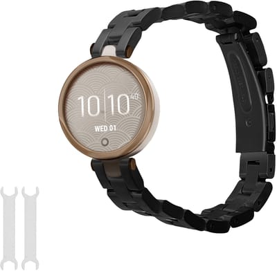 kwmobile Vervangend horlogebandje geschikt voor Garmin Lily Sport - 14 - 22 cm RVS horloge bandje - zwart