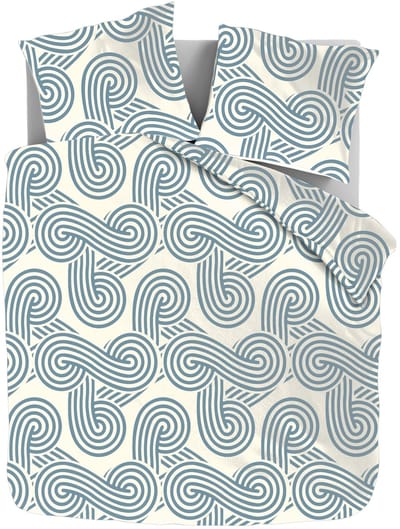 Dekbed-Discounter - Fresh and Co Dekbedovertrek 140 x 200/220 cm - Korte instopstrook - Wasbaar op 40 graden - Inclusief 1 kussensloop - Curvy Lines