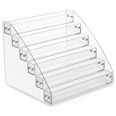 GELLDG Nagellak Organizer - Kosmetiekorganizer - 6 Lagen Doorzichtig Plastic Opbergrek - Geschikt voor ca. 60 Nagellakflessen - Duurzaam & Klapvast - Makkelijk in Elkaar Te Zetten - Ruimtebesparend - 31x27x25cm