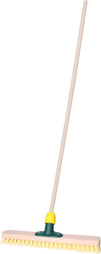 Brumag Luiwagen/schrobber Dirtmaster 40 cm - met houten steel 130 cm - schrobborstel - schoonmaakborstel - harde ondergronden