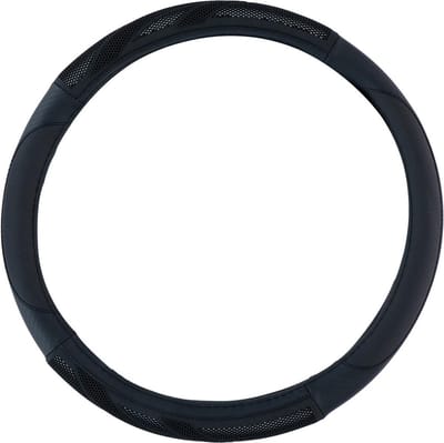 All Ride Stuurhoes Auto 38CM - Geschikt voor Stuurwielen 37-39CM - Comfortabele Grip - Anti-Slip - Auto Decoratie - Kunstleer - Zwart