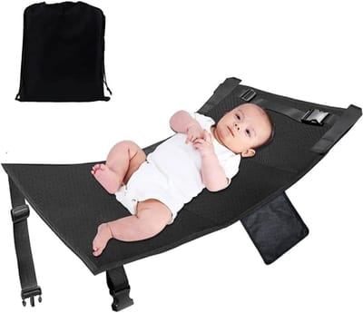 Vliegtuig Bed Peuter - Reis Hangmat - Kinderen Reizen - Snelle Installatie - 79x44 cm - Zwart