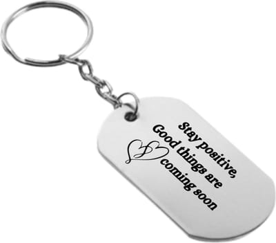 Akyol - stay postitive good things are coming soon sleutelhanger - Quotes - familie vrienden - cadeau - 54 x 29mm