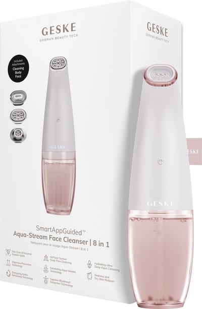 GESKE SmartAppGuided™ Aqua-Stream Face Cleanser | 8 in 1 | Poriënreiniging | Preventie van onzuiverheden | Mee-eterextractie | Verminder rode en droge huid | Gebruik met onze Aqua-Stream