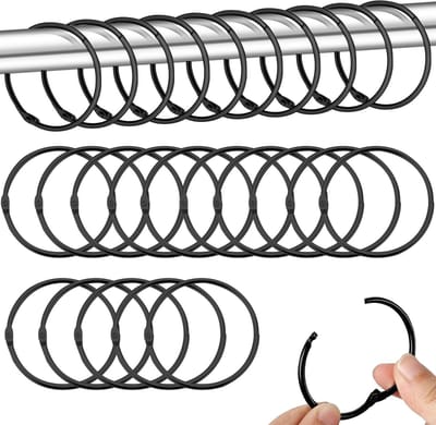 Dailygoods- Gordijnringen 50 mm - 20 Stuks - Metalen Ringen - Douchegordijn Ringen - Hangende Ringen - Voor Gordijnroeden - Douchegordijnringen