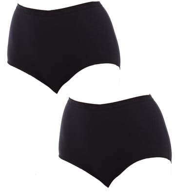 Playtex Maxi Organic Cotton Hipsters Met Hoge Taille 2 Eenheden Zwart M Vrouw