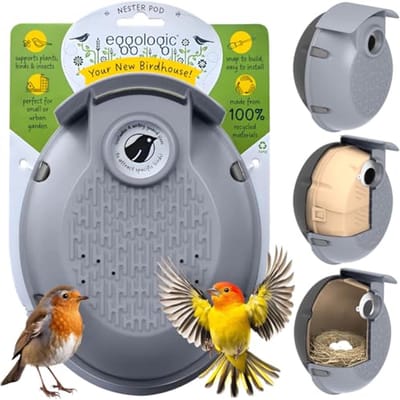 Verticale Vogelnestkasten voor Wilde Vogelsoorten - Duurzame Nestkasten van Gerecyclede Materialen - Geschikt voor Mus en Pimpelmees