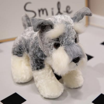 22Lieve Pluche Schnauzer Pluche Speelgoed Gevuld Zacht Dier Poppen Kawaii Schnauzer Hond Leuke Verjaardag Kerstcadeaus 22cm gray