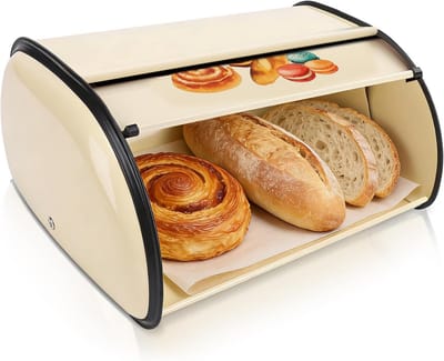 Ronde Broodtrommel XXL Metaal - Vintage Broodbak voor Keuken en Brood Bewaren